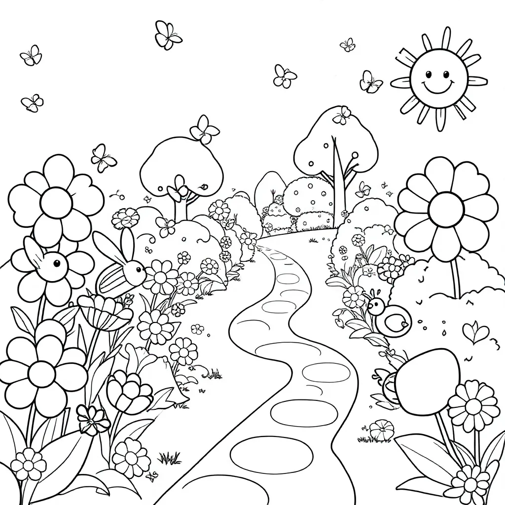 Buitenspelen coloring page for children