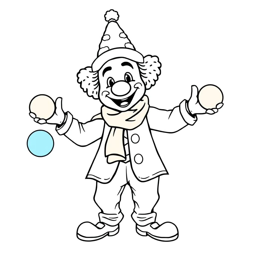 Bumba Clown Jongleren Circus Vrolijk coloring page for children