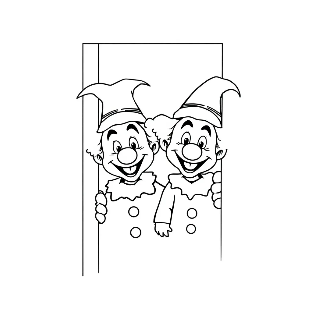 Bumba Clowns Vrolijk Creatief Kinderen coloring page for children