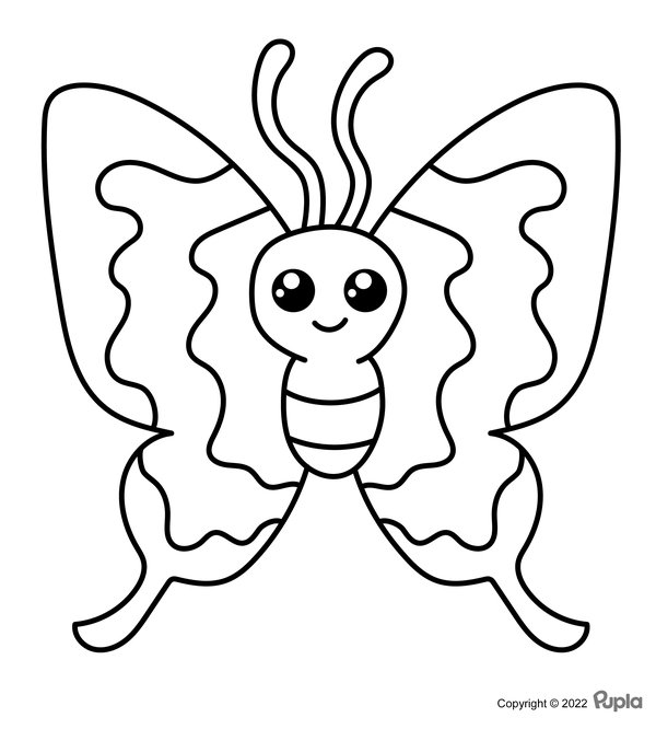 Butterfly Easy Cute coloring page for children