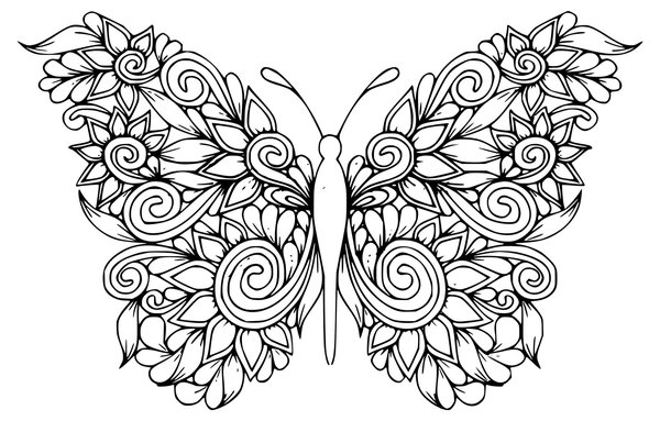 Butterfly Flower Wings coloring page for children