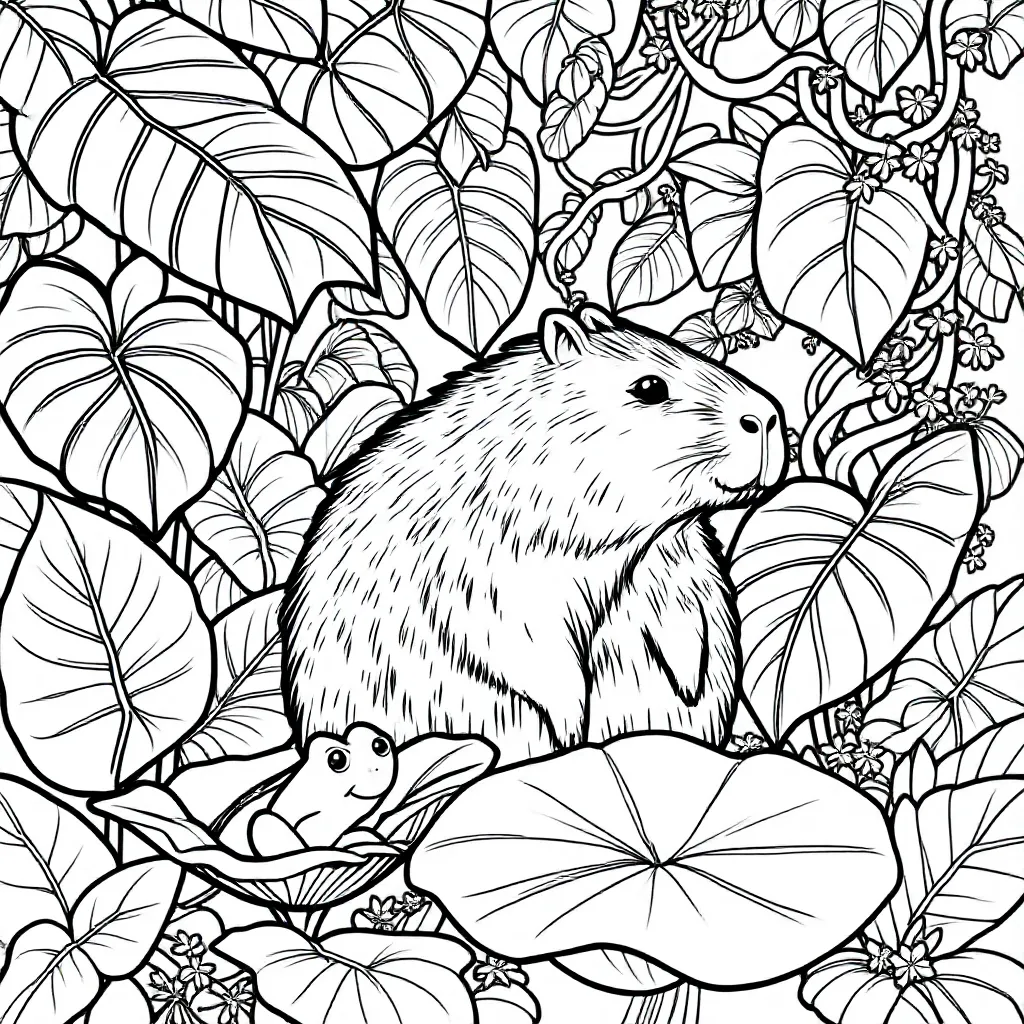 Cabibara coloring page for children