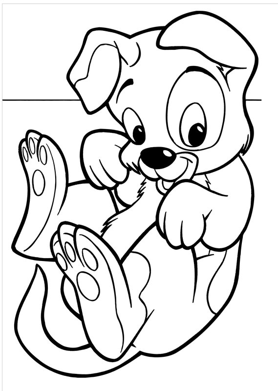 Cachorro Tumbado De Espaldas coloring page for children