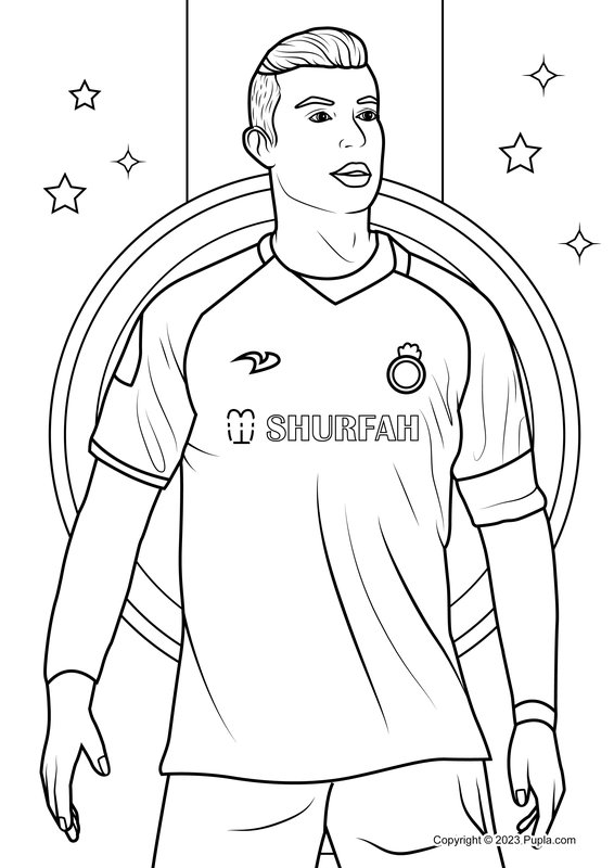 Camiseta Cristiano Ronaldo Al-Nassr coloring page for children