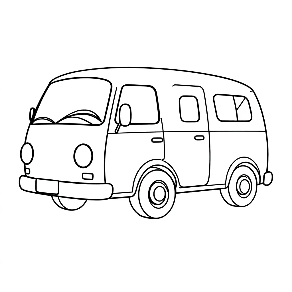 Camper coloring page for children