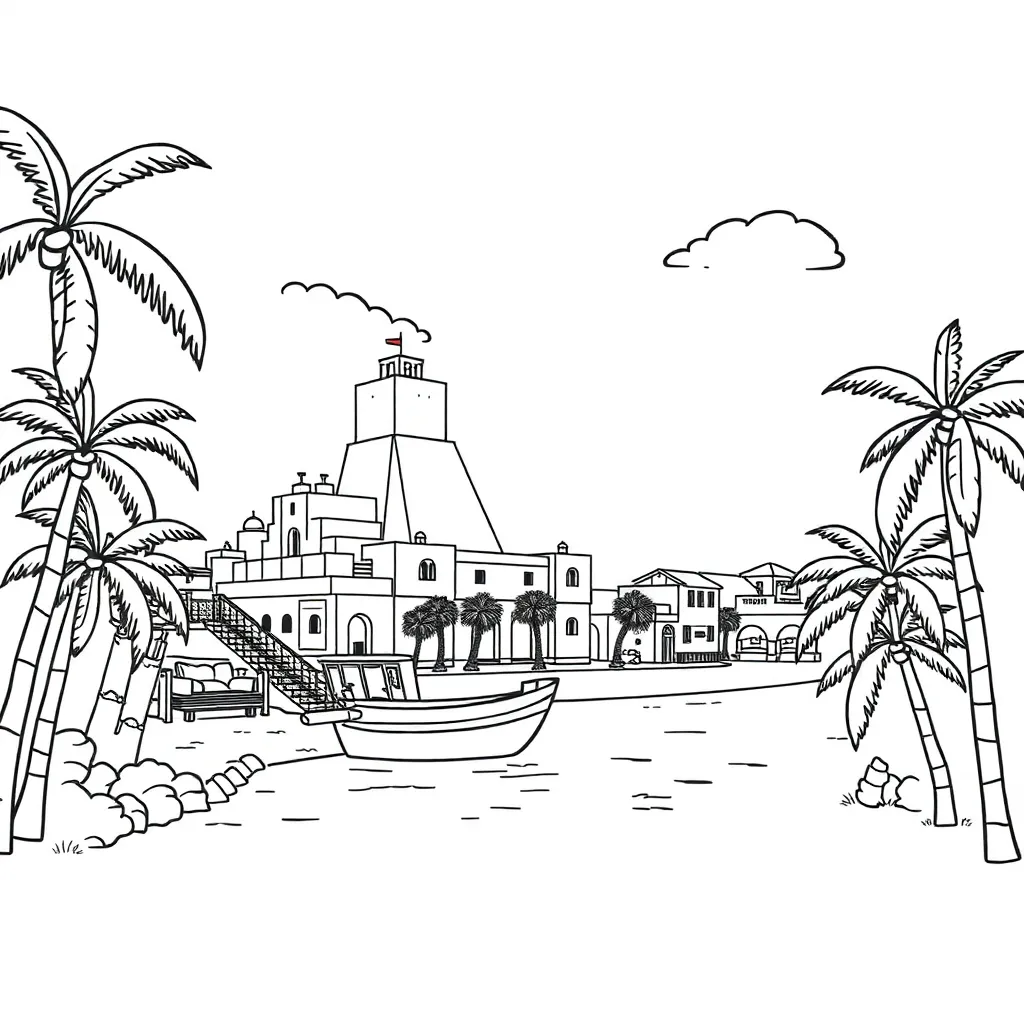 Cancun kleurplaten voorbeeld