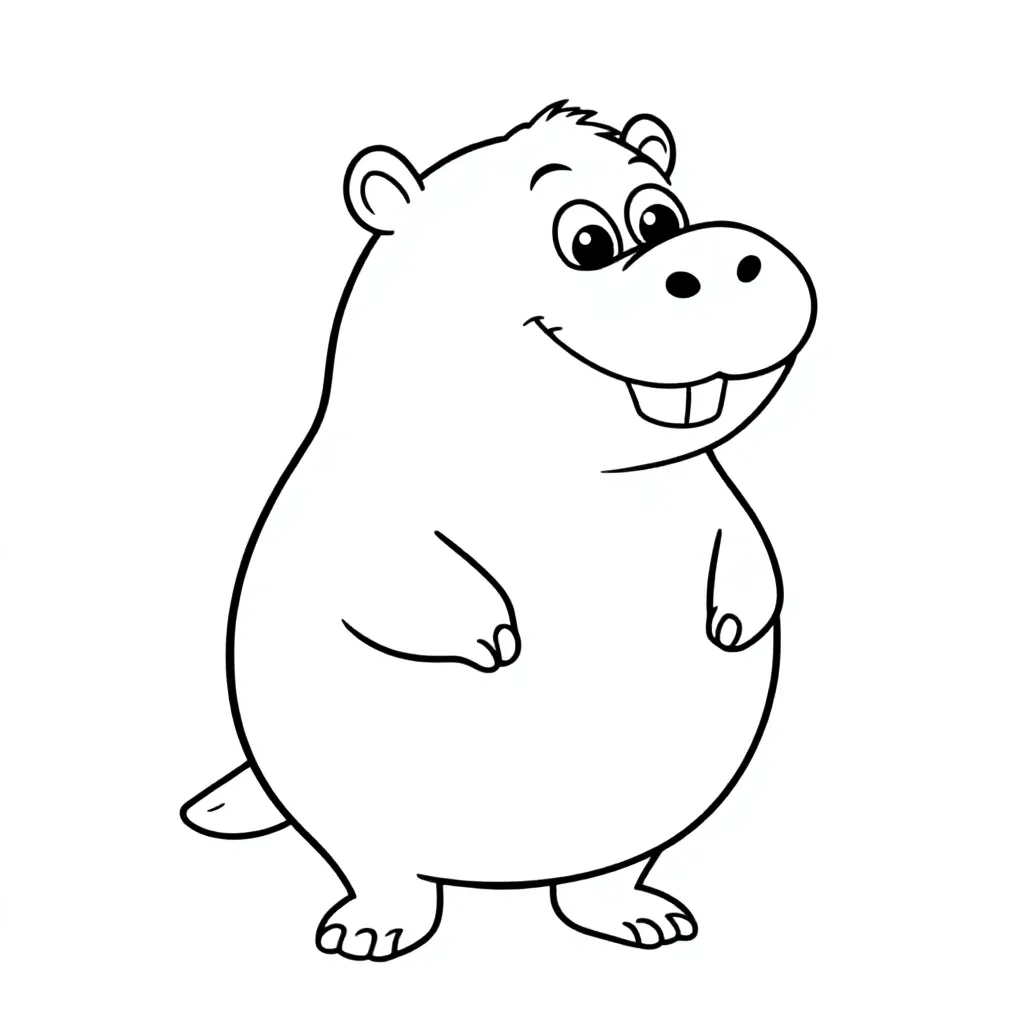 Cappybara kleurplaat voor kinderen