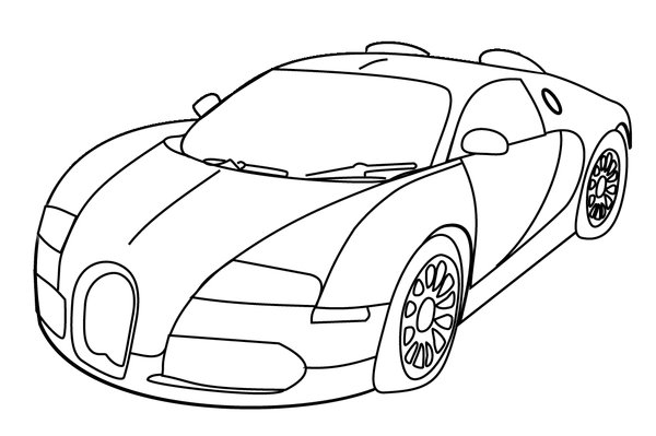 Car Bugatti Simple coloring page for children