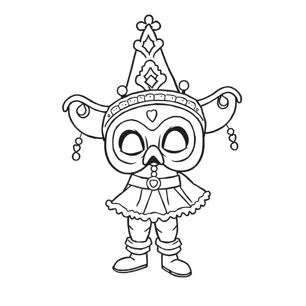 Carnaval Feest Kostuum Vrolijk Kinderen coloring page for children