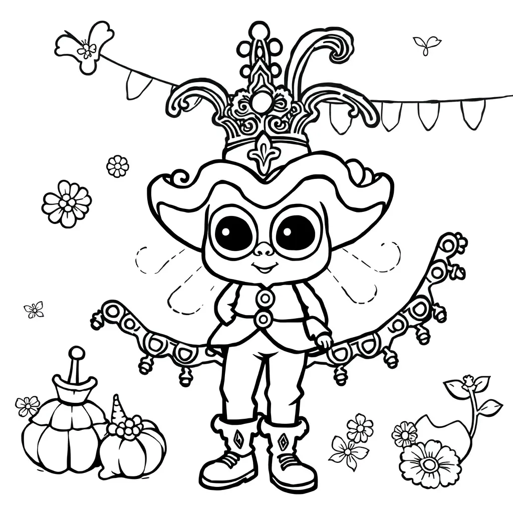 Carnaval Feest Kostuum Vrolijk Kinderen coloring page for children