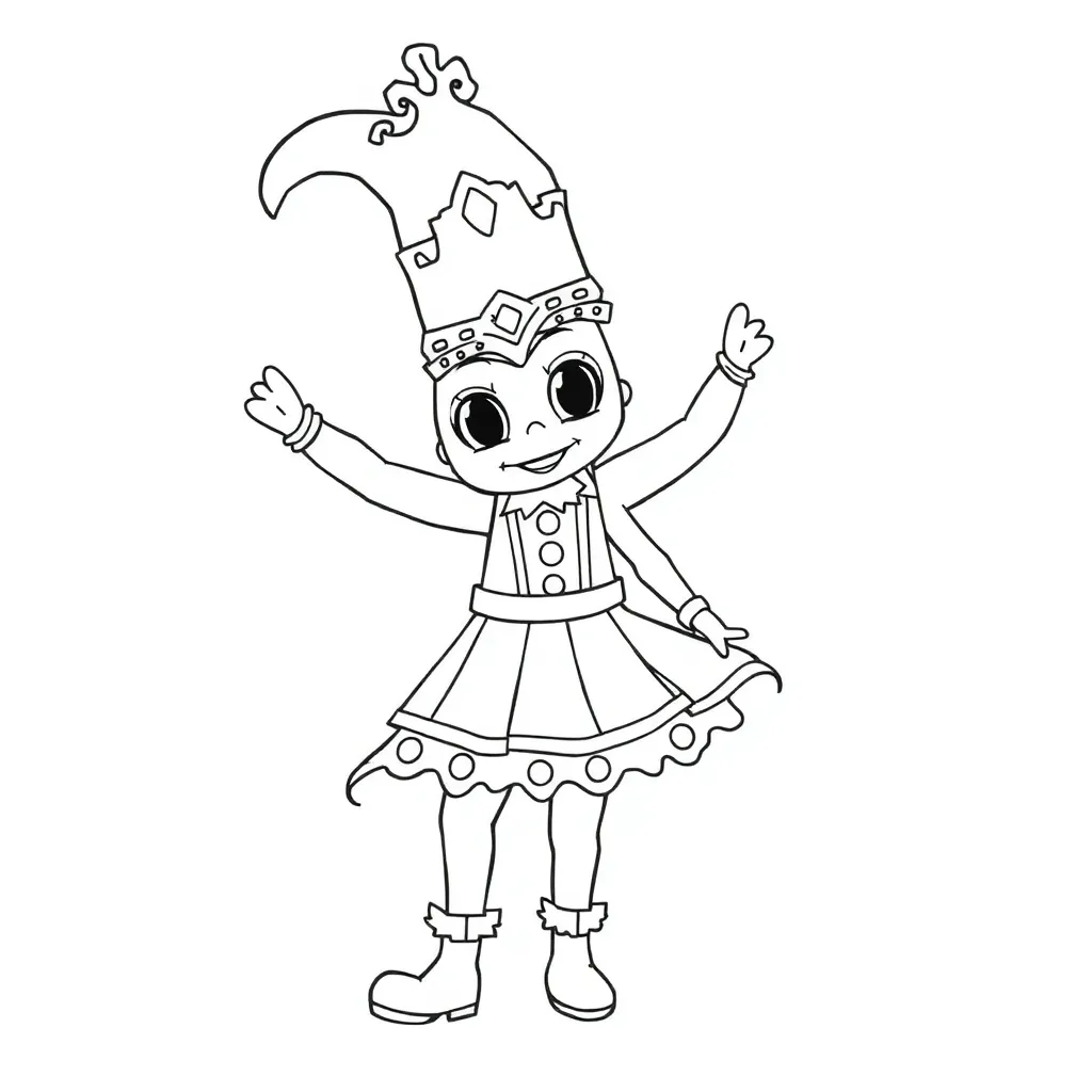 Carnaval Feest Optocht Kostuum Vrolijk coloring page for children
