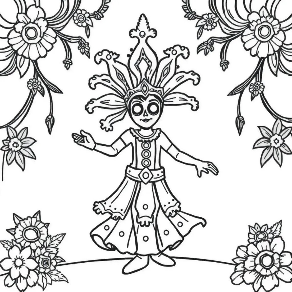 Feuille de coloriage Carnaval gratuit Festival Fête Joyeuse Colorée Feuille de coloriage