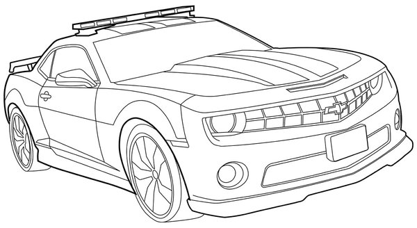 Cars Big Police Car coloring page for children
