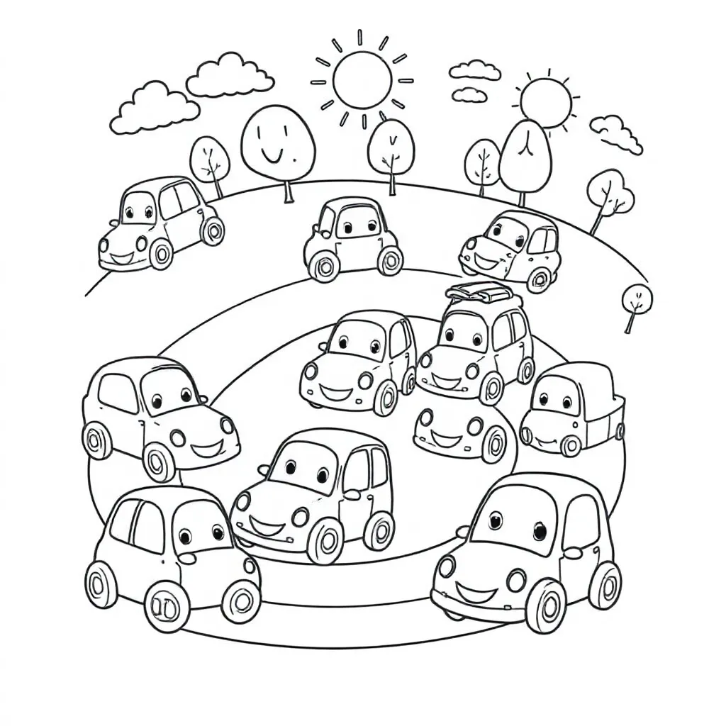 Cars coloring page for children
