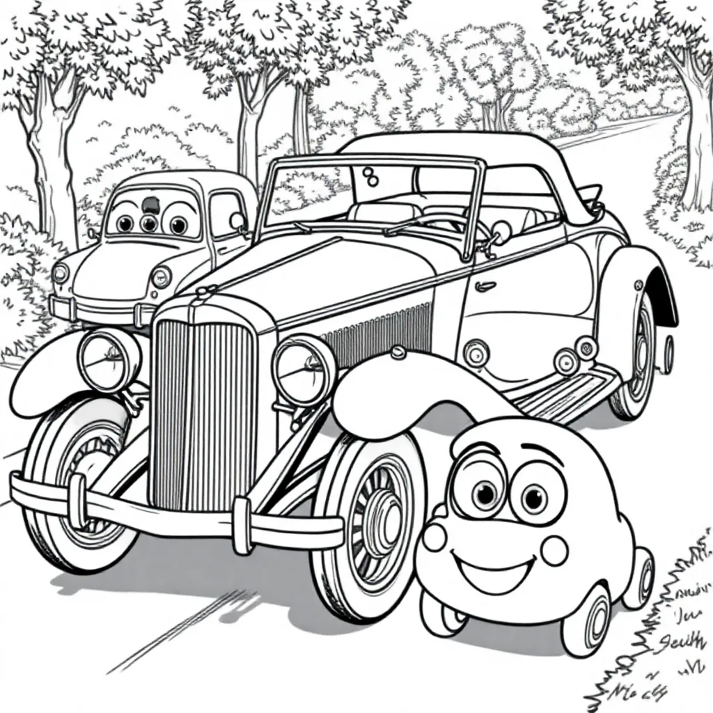 Cars coloring page for children