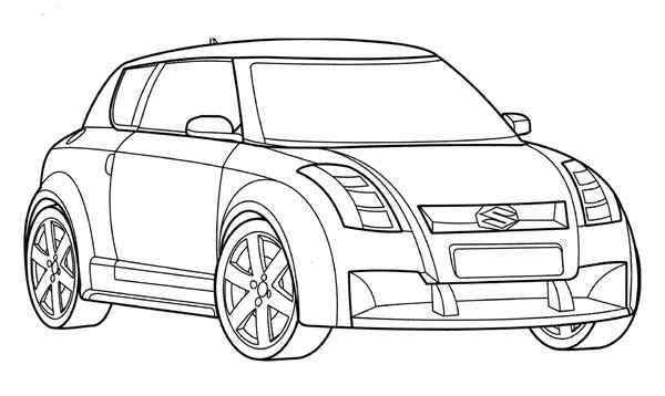 Cars Suzuki Swift coloring page for children