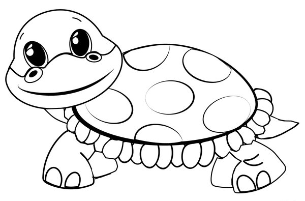 Cartoon Baby Turtle coloring page for children