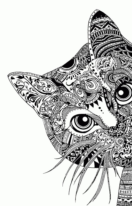 Cat Looking Corner coloring page for children