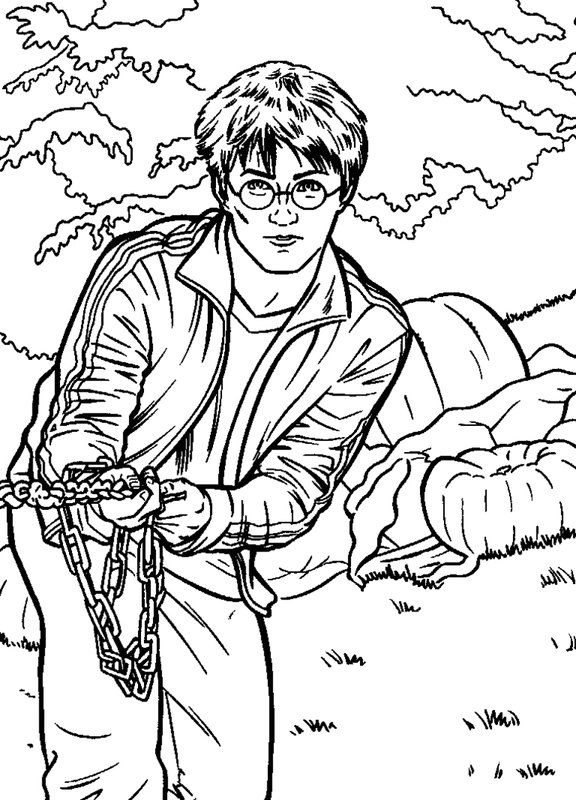 Chaine De Traction Harry Potter coloring page for children