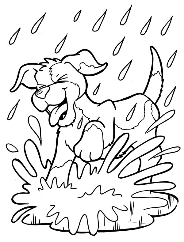 Chien Dans L Eau coloring page for children