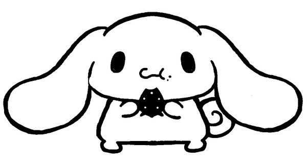 Cinnamoroll comiendo una fresa coloring page for children