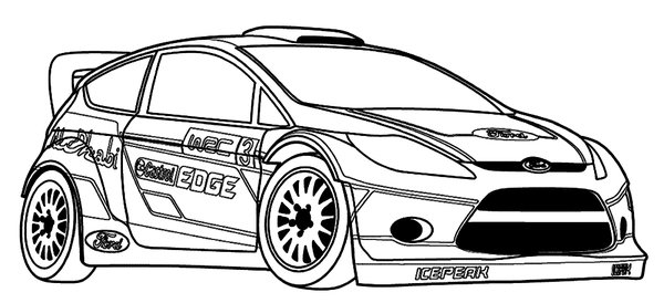 Coche De Carreras Ford Focus coloring page for children