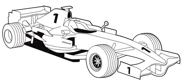 Coche De Carreras Numero 1 De Formula 1 coloring page for children