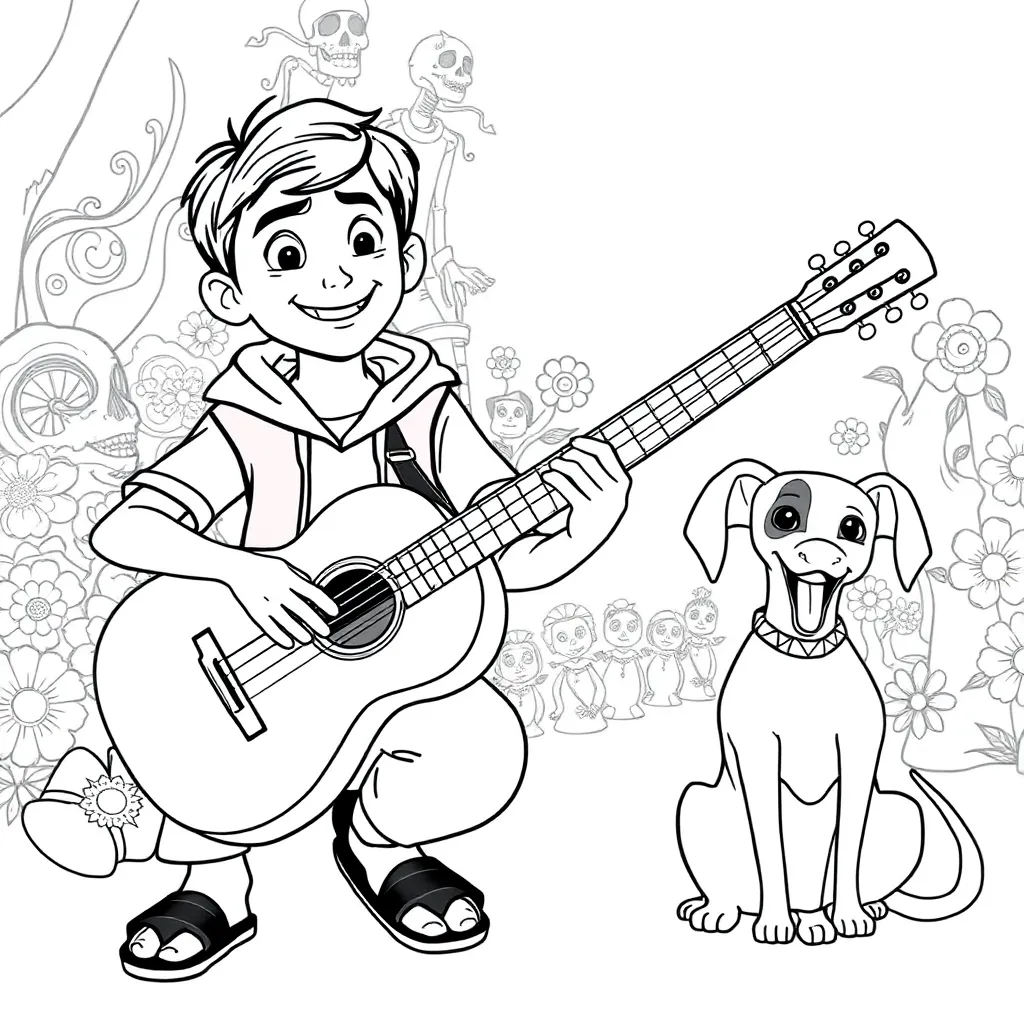 Coco Disney Pixar Muziek Animatie coloring page for children