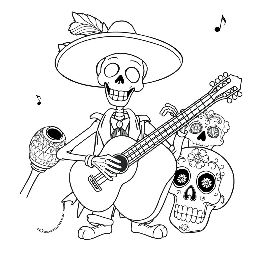 Coco Disney Pixar Muziek Animatie coloring page for children