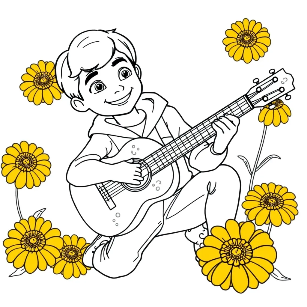 Coco Disney Pixar Muziek Animatie coloring page for children