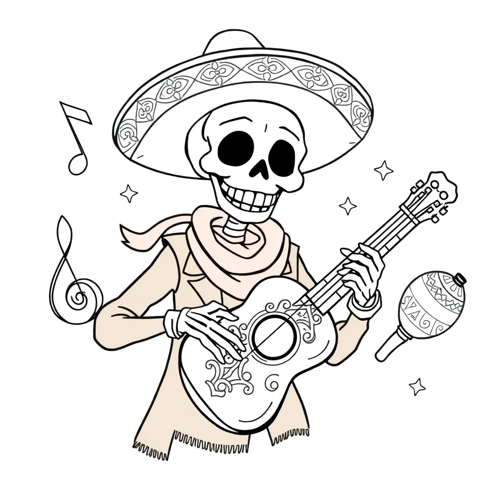 Coco Disney Pixar Muziek Animatie coloring page for children