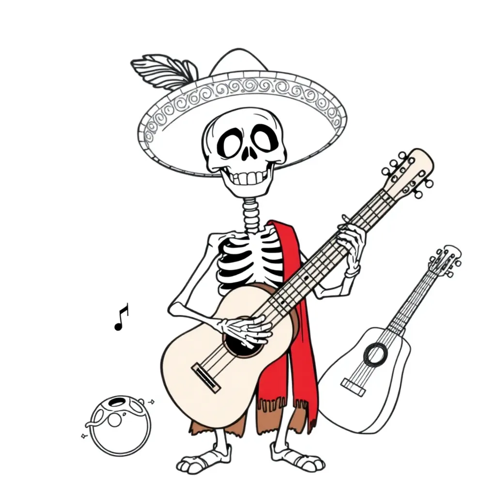 Coco Disney Pixar Muziek Animatie coloring page for children