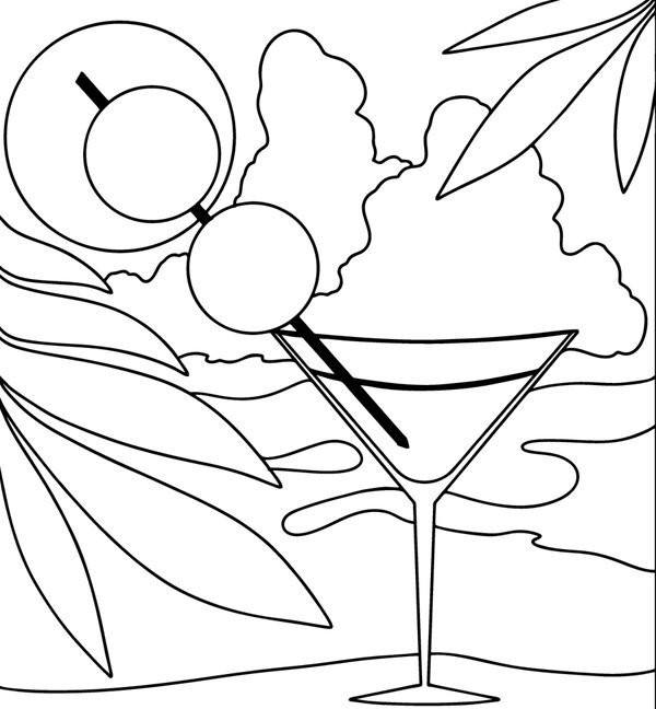 Coctel Martini De Verano coloring page for children