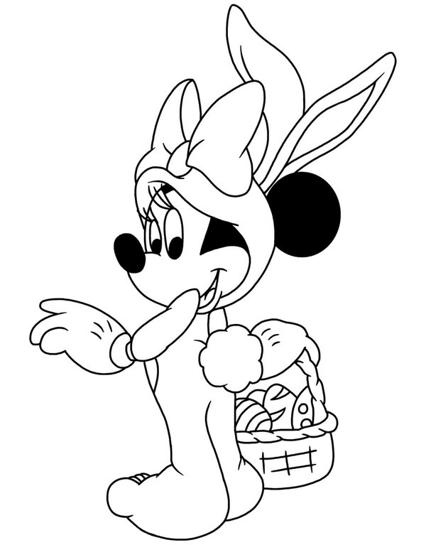 Conejo De Pascua Minnie Mouse coloring page for children