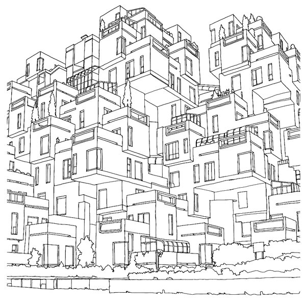 Construction De Blocs De Maison coloring page for children