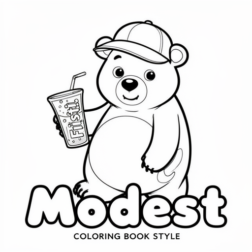 Coole beer met een pet en houd een fristi vast kleurplaat voor kinderen