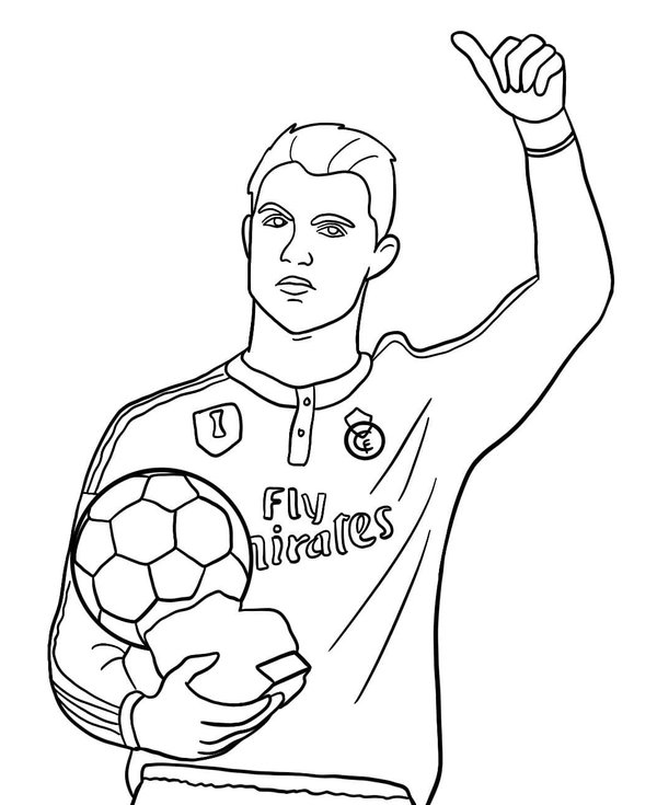 Cristiano Ronaldo Ballon Dor Real Madrid coloring page for children
