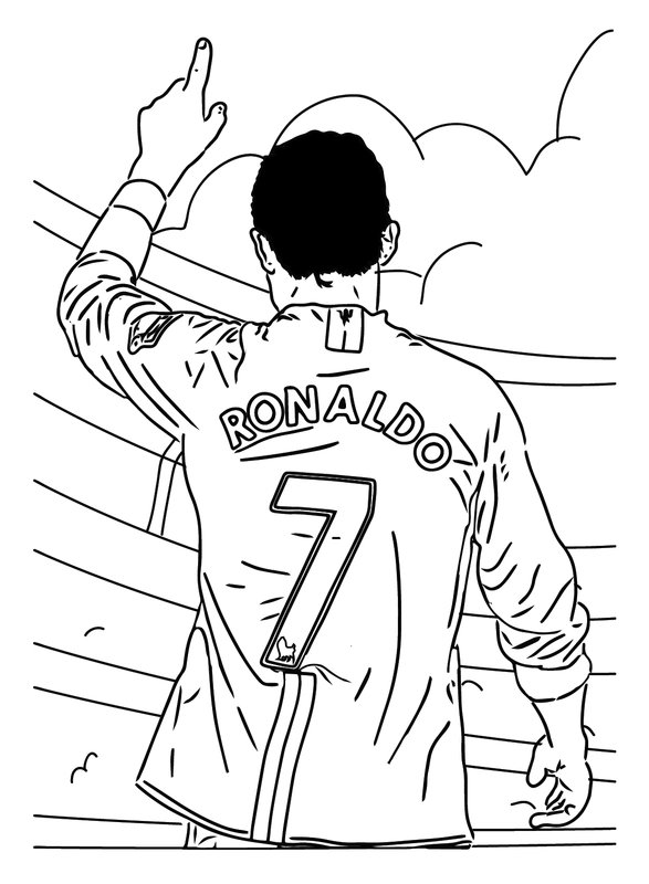 Cristiano Ronaldo beim Feiern coloring page for children