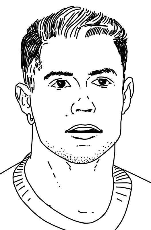 Cristiano Ronaldo Headshot coloring page for children