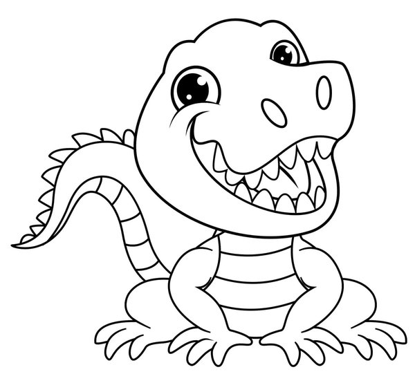 Cute Alligator coloring page for children
