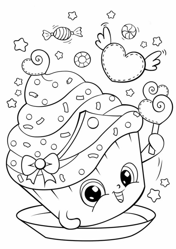 Cute Cupcake coloring page for children