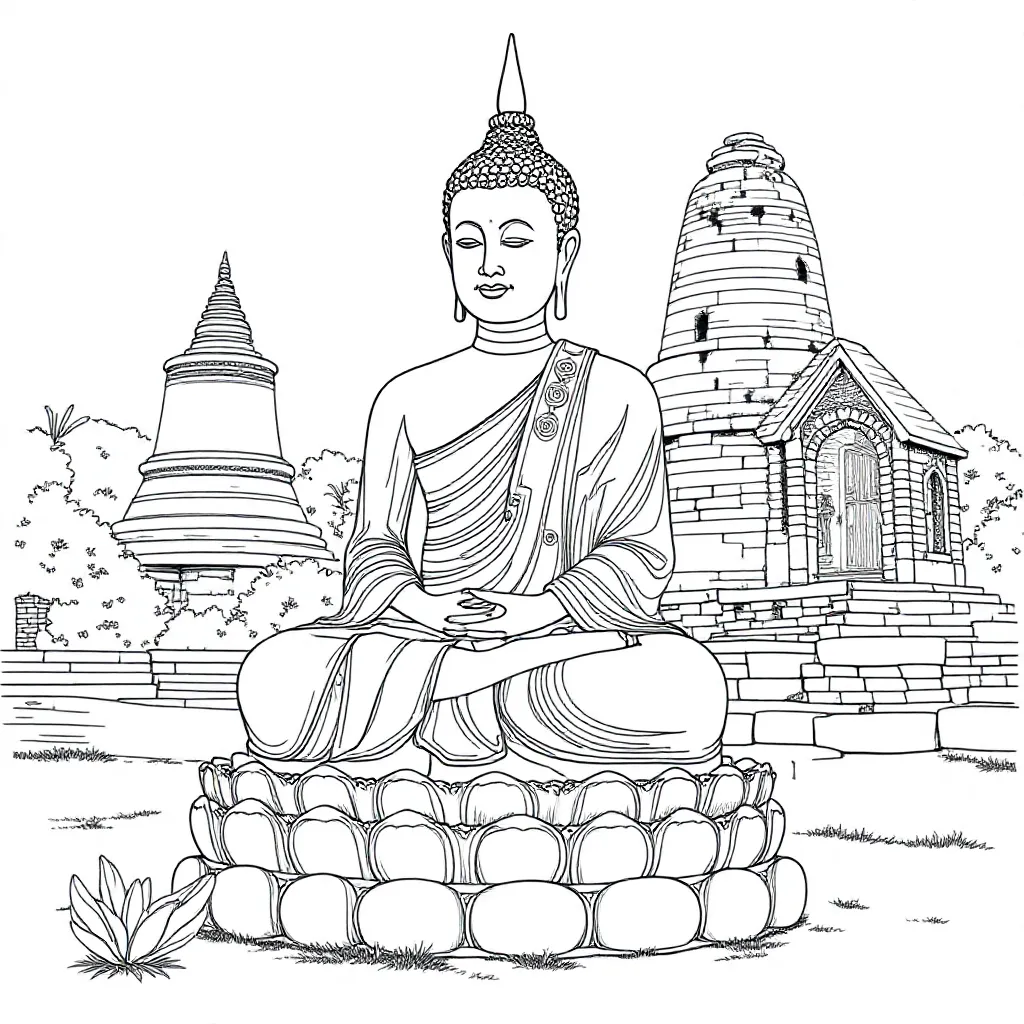 Sukhotai kleurplaten voorbeeld