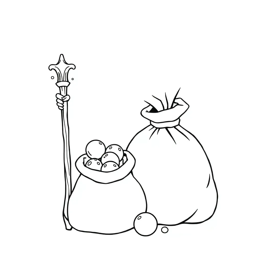 De Zak Van Sinterklaas Kleurplaat coloring page for children