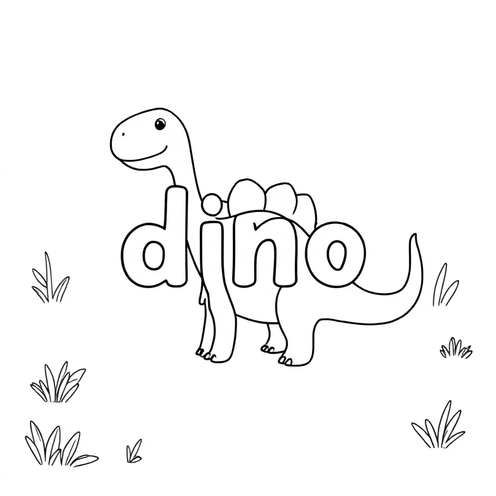 Dino coloring page for children