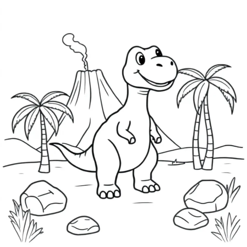 Dino coloring page for children