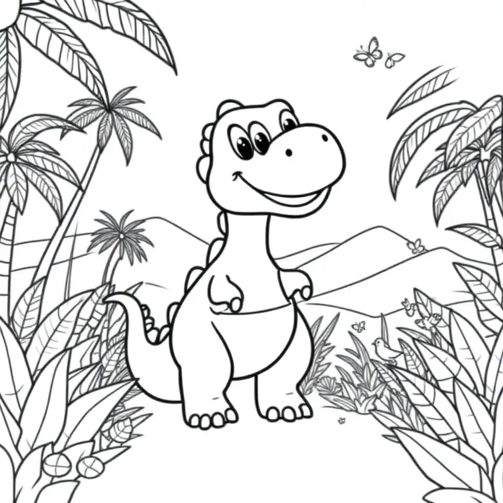 Dino coloring page for children