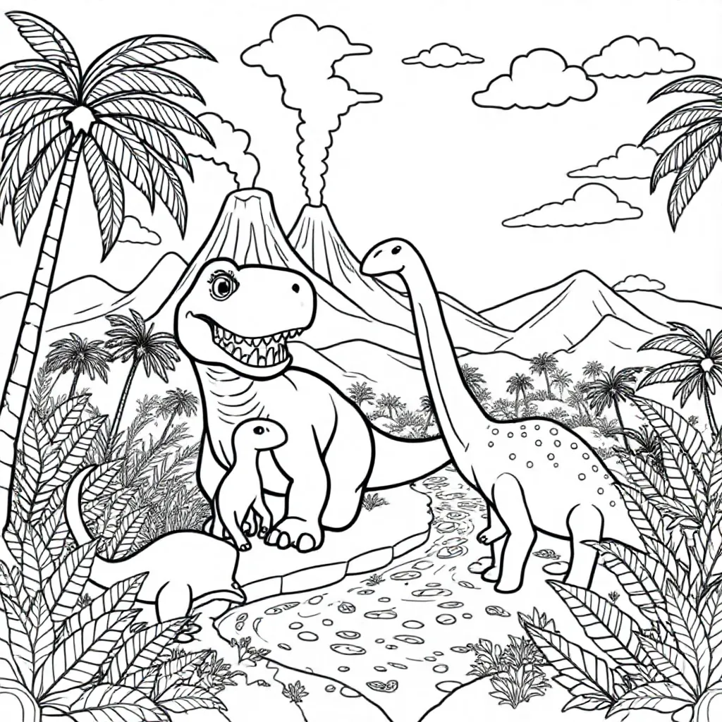 Dino coloring page for children
