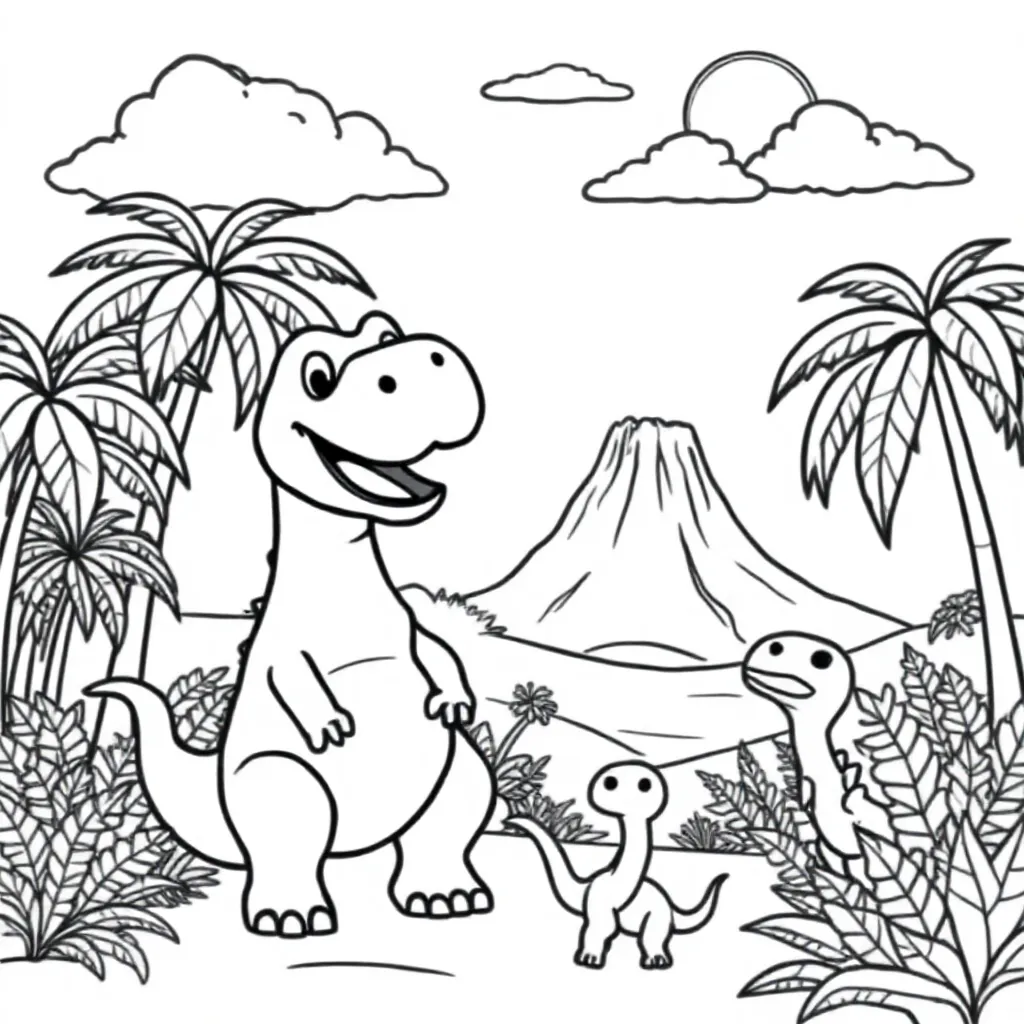 Dino coloring page for children