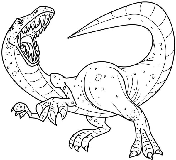 Dinosaur Velociraptor coloring page for children