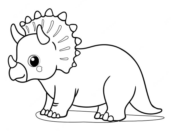 Dinosaurio Bebe Triceratops coloring page for children